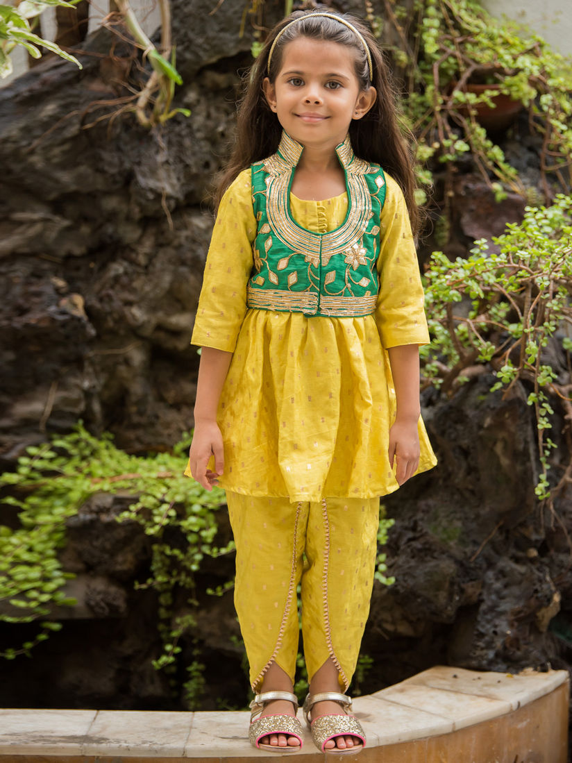 Fairiesforever Salwar Suits And Sets Buy Fairiesforever Yellow Dhoti Kurta With Jacket Set Of 3 Online Nykaa Fashion To showcase tamil culture, scores of people wore dhotis during a dhoti day programme organised at ettayapuram, the birthplace of c.