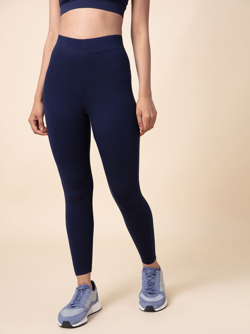 navy blue cotton leggings