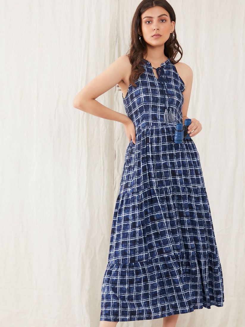 checkered maxi dress