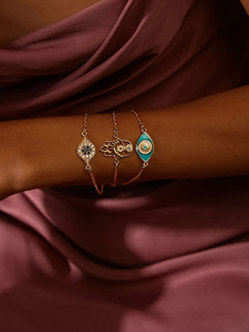 Bella Little Jewels Evil Eye Infinity Charm Diamond Bracelet
