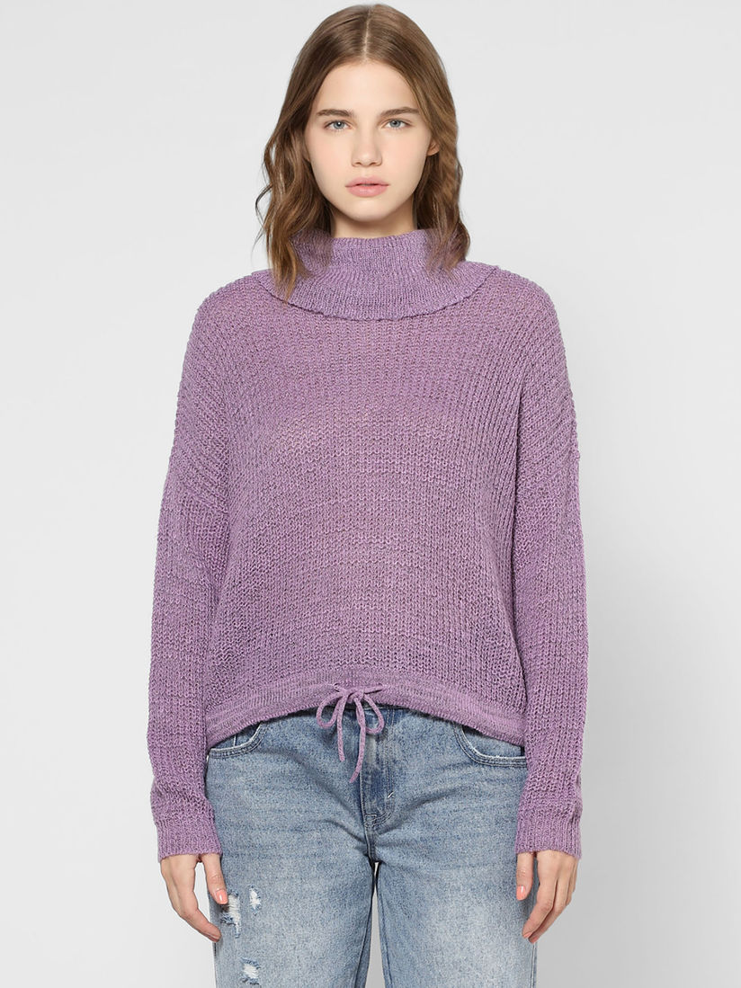 only neck and sleeves sweater