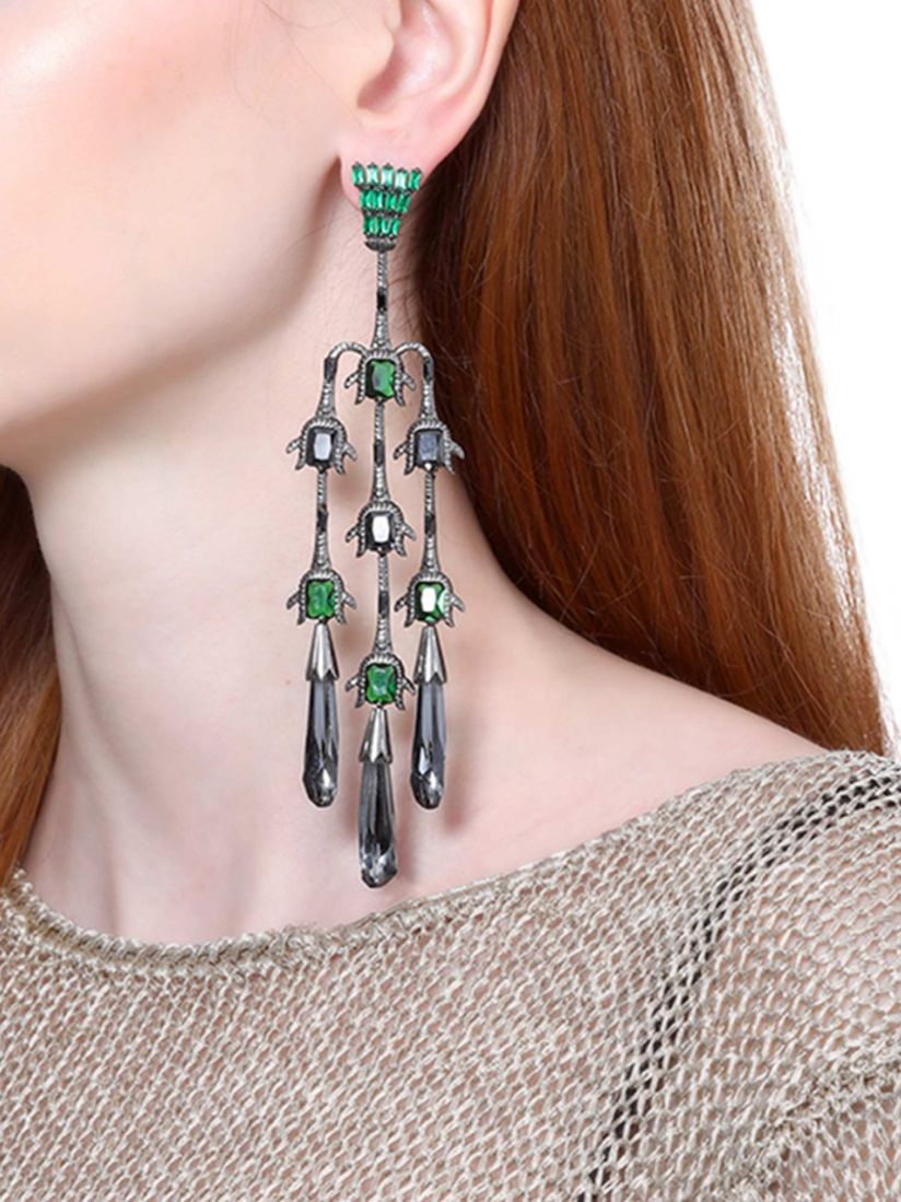 Outhouse Emerald Cascade Long Earrings 