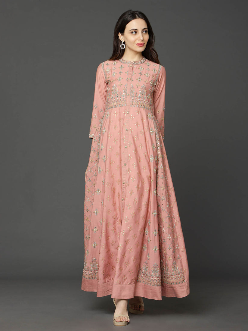 Peach ethnic dress clearance