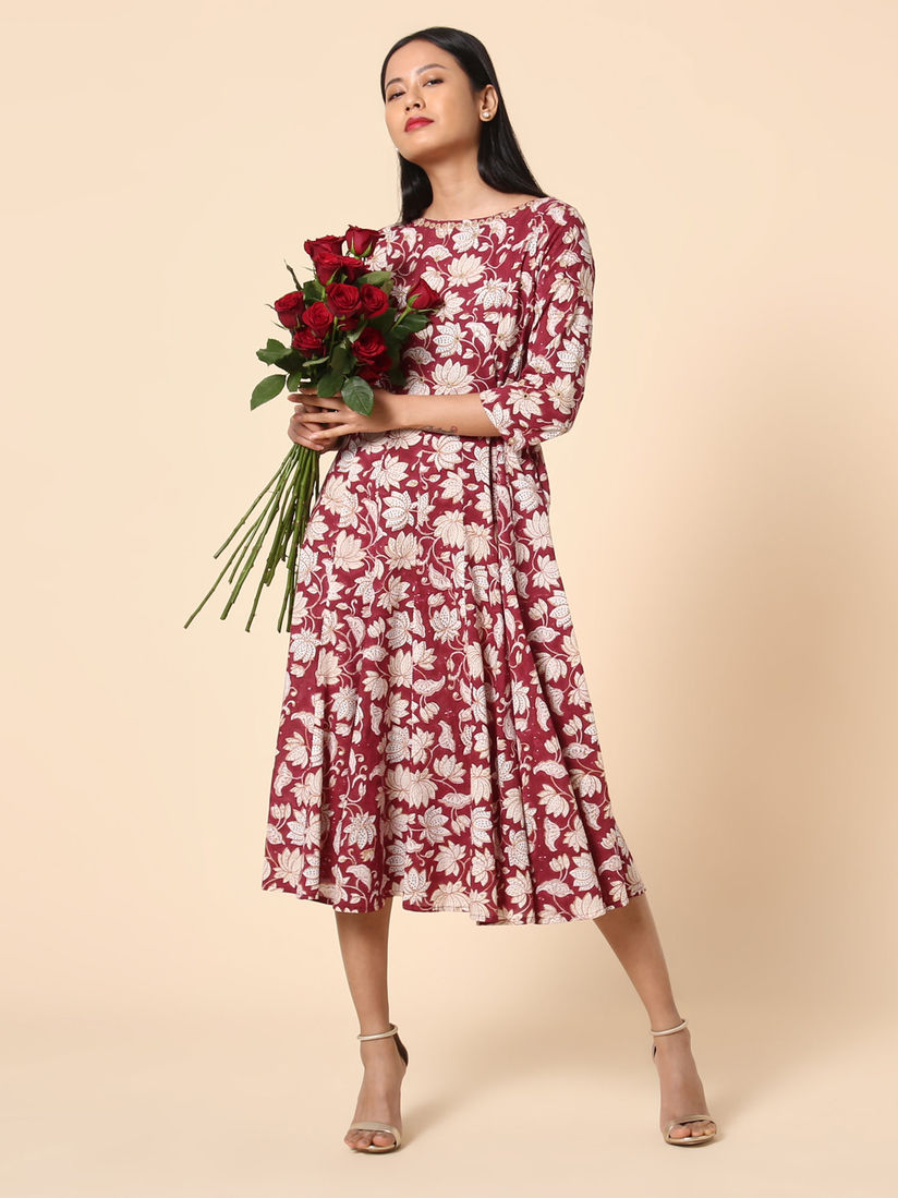 Block print dress online Clearance