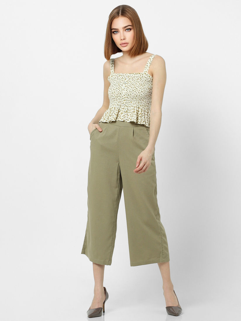Green culotte pants clearance