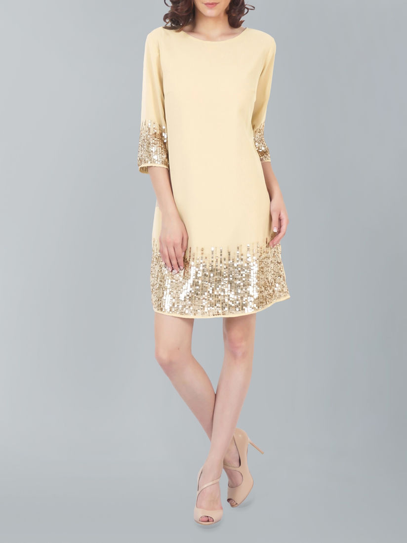 sparkly beige dress