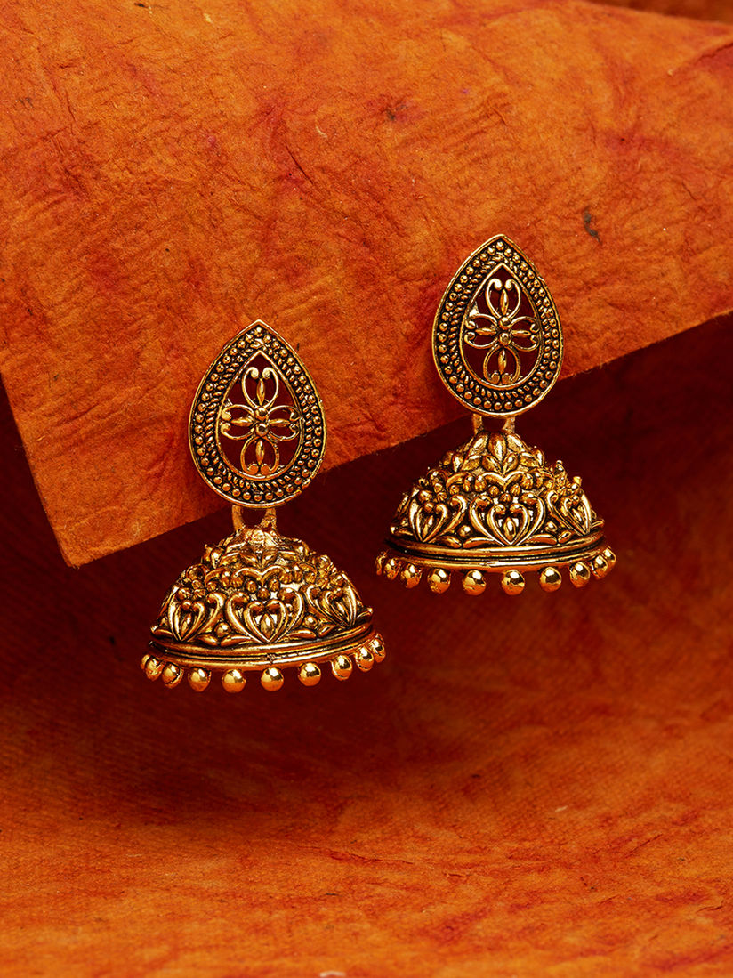 Fida Earrings Buy Fida Ethnic Indian Traditional Gold Jhumka Earrings Online Nykaa Fashion Shop for indian jhumka ,earrings, traditional dangling jewelry online in usa at karmaplace. fida ethnic indian traditional gold jhumka earrings
