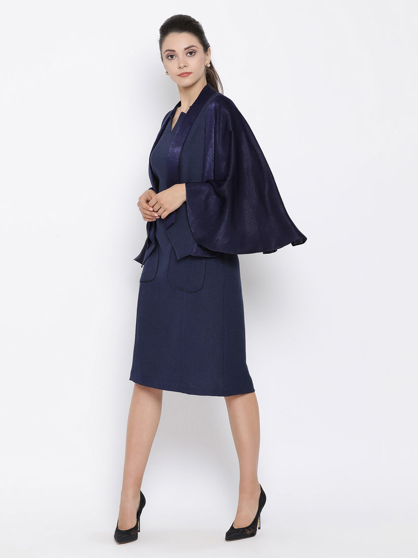 navy cape jacket