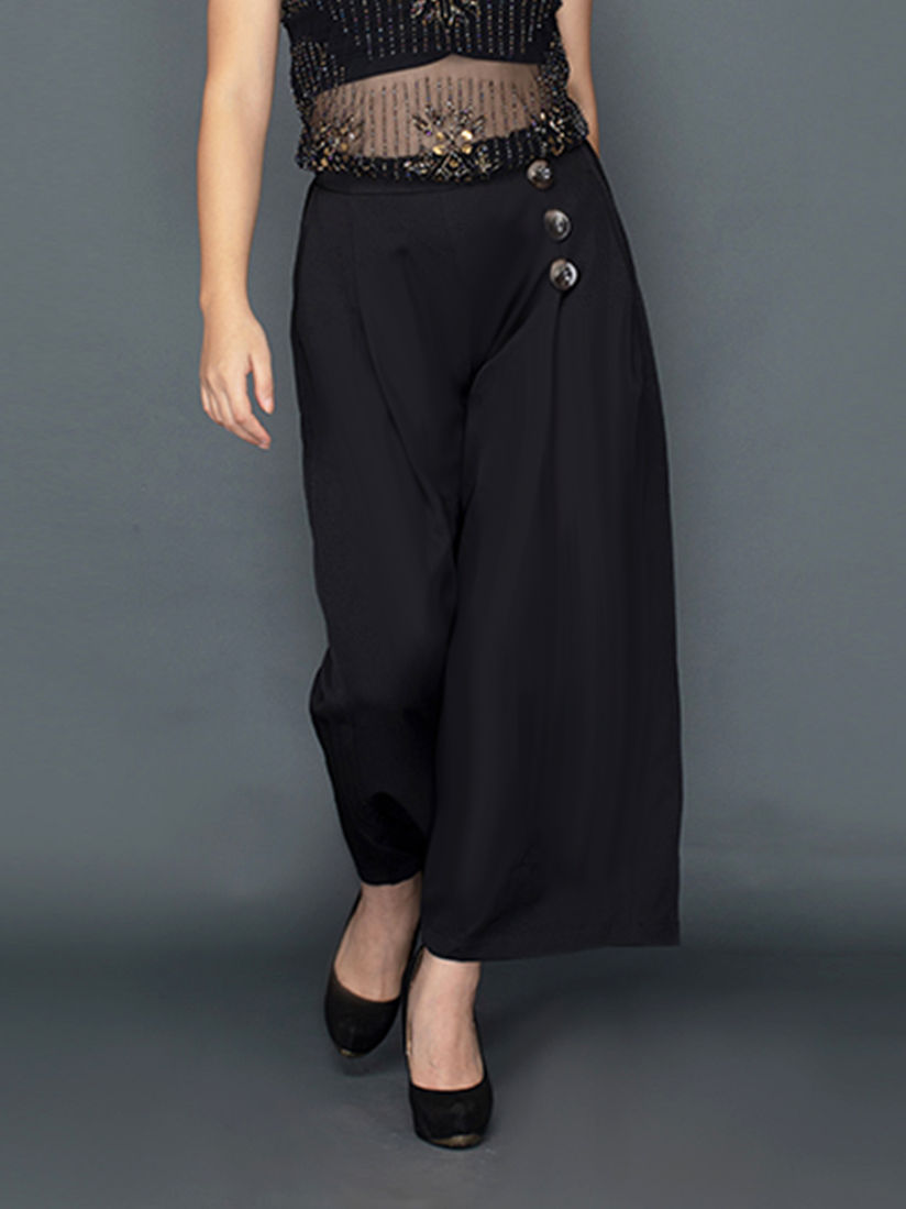 black flared palazzo