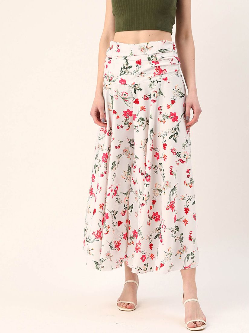 White floral palazzo pants Clearance