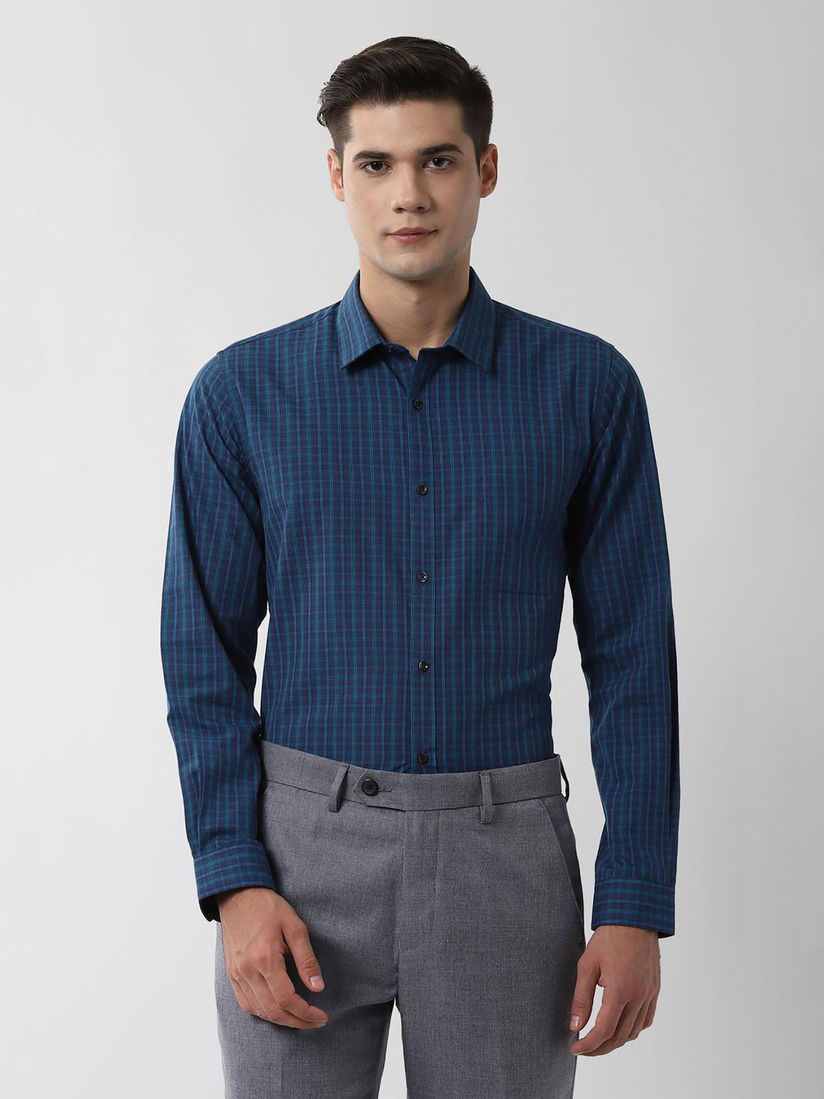 Peter England Topwear Buy Peter England Navy Blue Long Sleeves Formal Shirt Online Nykaa Fashion