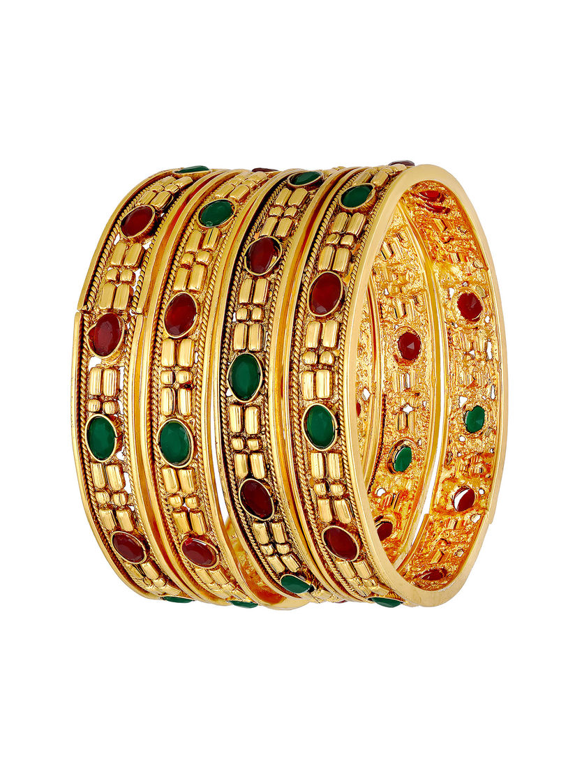 peora bangle bracelets and cuffs buy peora set of 4 traditional handcraft one gram gold bangles online nykaa fashion peora set of 4 traditional handcraft one gram gold bangles