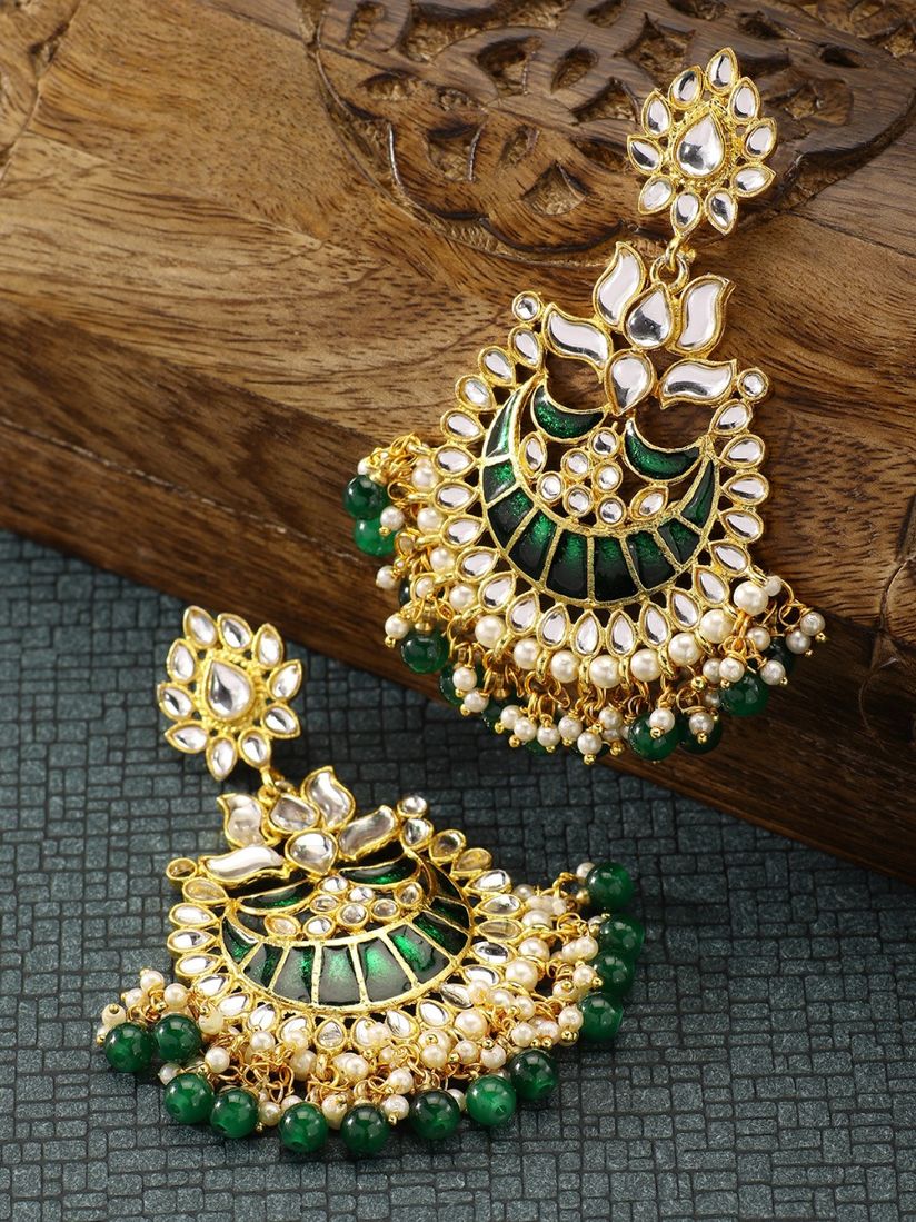 Peora Earrings Buy Peora Traditional Jewellery 18k Gold Plated Kundan Pearl Chandbali Earrings Online Nykaa Fashion Shop for big, artificial kundan earrings online ?100% authentic products.