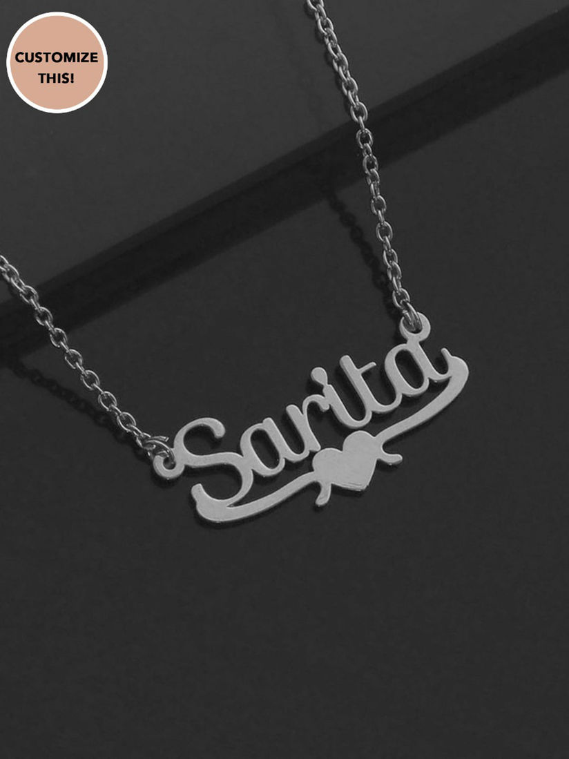 Pipa Bella Necklaces And Chokers Buy Pipa Bella Silver Plated Personalized Heart Design Name Necklace Sofia Online Nykaa Fashion