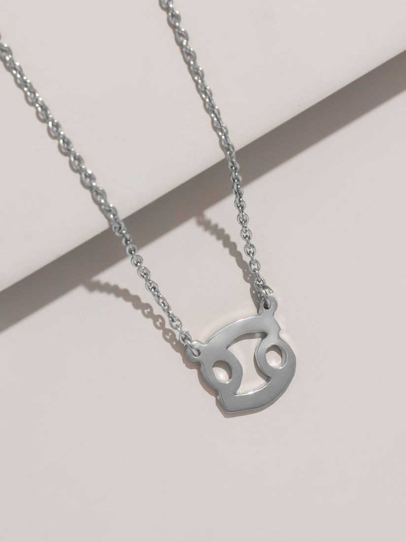 Pipa Bella Necklaces And Chokers Buy Pipa Bella Silver Plated Cancer Zodiac Sign Necklace Online Nykaa Fashion