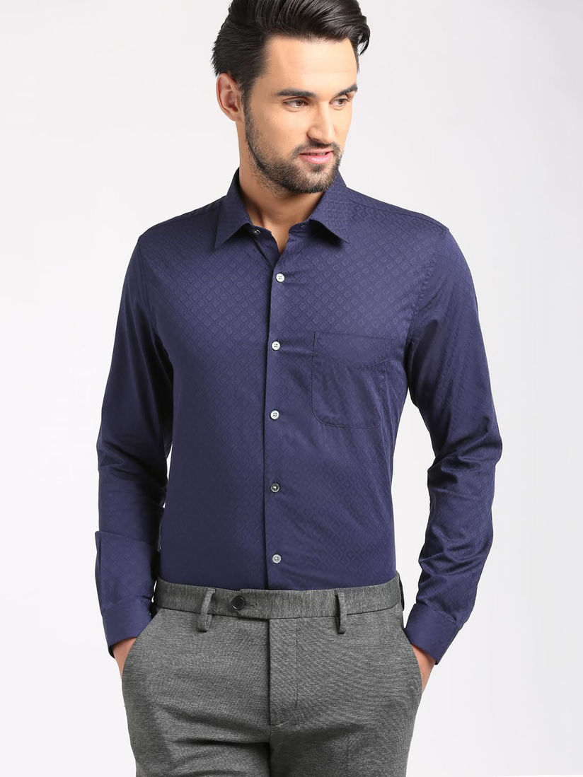 Peter England Elite Formal Shirts Buy Peter England Blue Shirt Online Nykaa Fashion Select this cool and light formal office wear to add some feminine touch to your business outfits. peter england elite navy blue self design full sleeves formal shirts