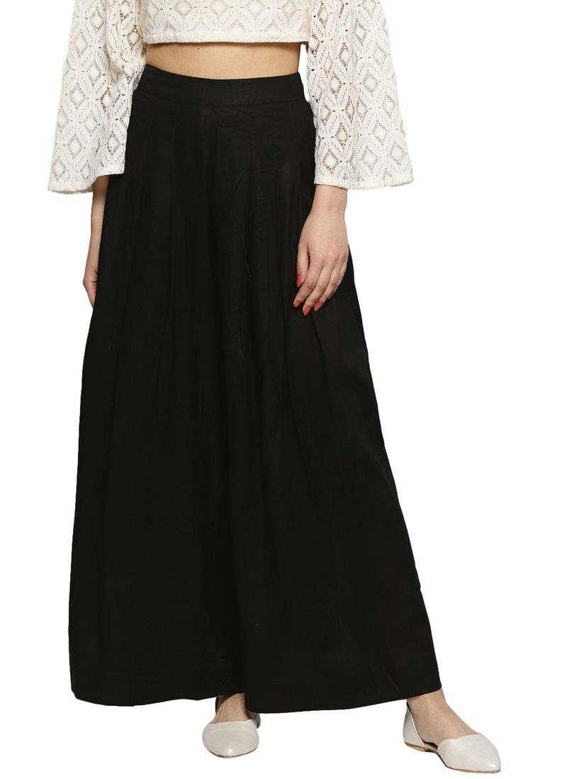 solid flared palazzo