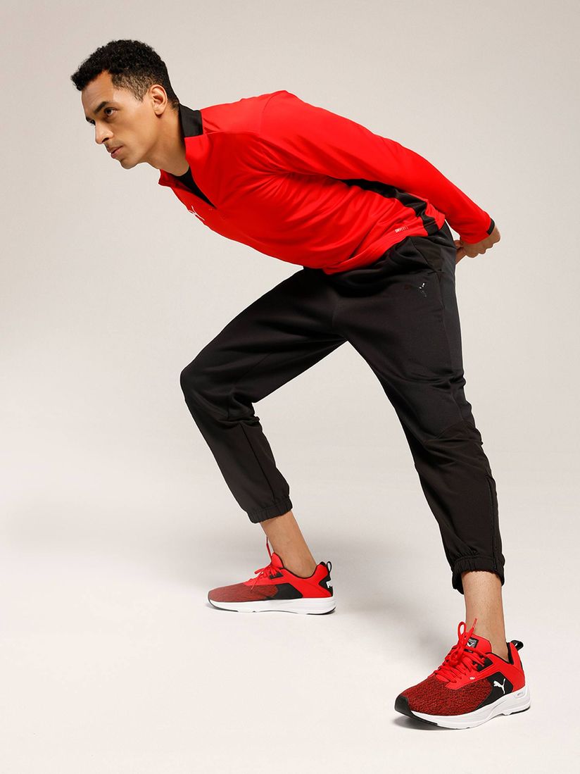 puma red sports shoes