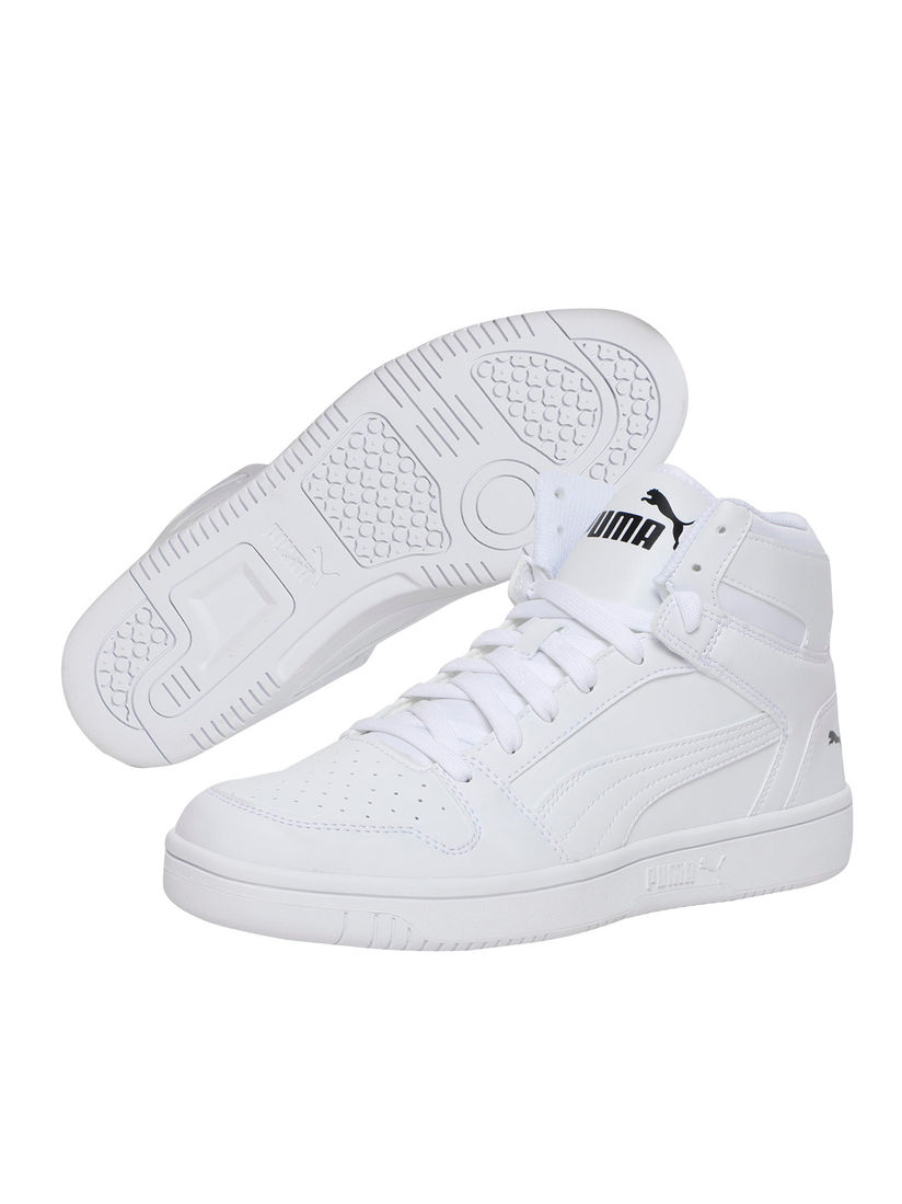 puma white rebound sneakers