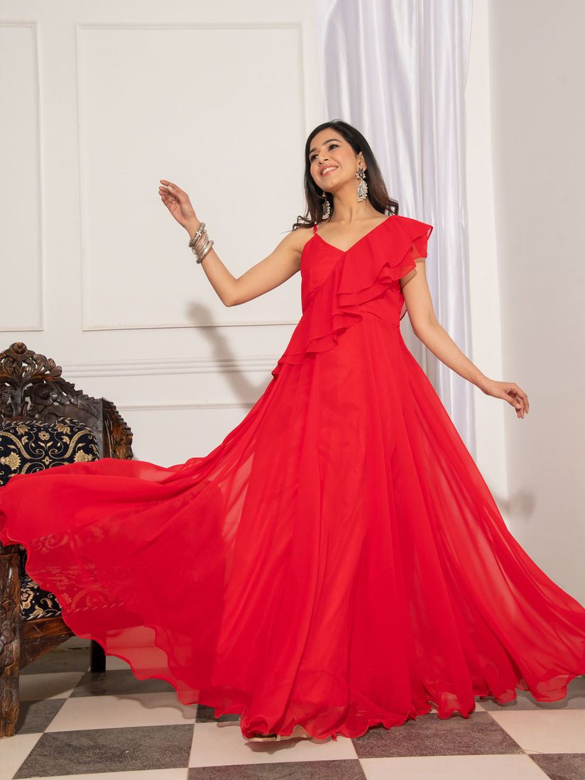full flared long gown