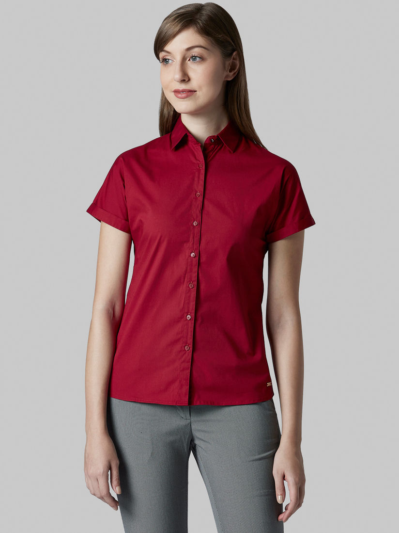 dark red womens shirt