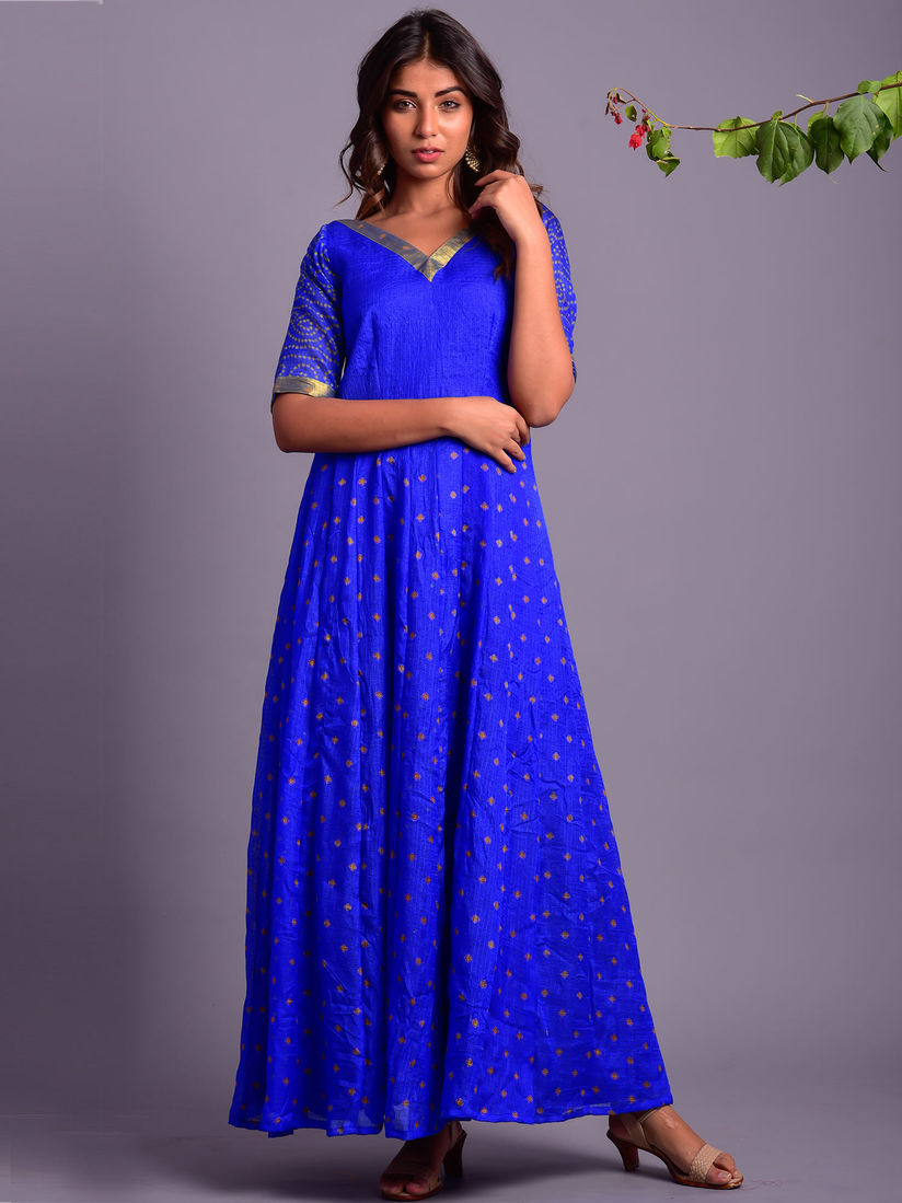 Rangpur Ethnic Dresses Buy Rangpur Blue Bandhani Anarkali Dress Online Nykaa Fashion First of all thank you so much for the lovely response on my videos. rangpur blue bandhani anarkali dress