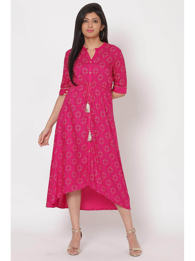 Rangriti pink viscose midi dress Clearance