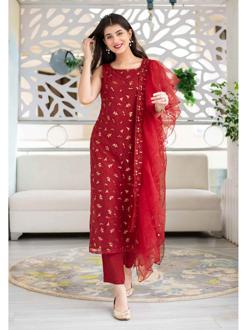 Suit with pant and dupatta clearance