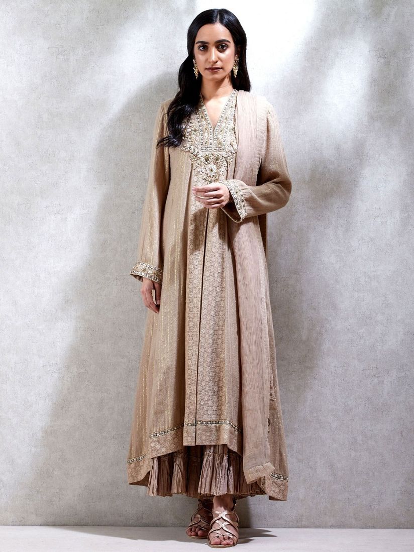 Ritu Kumar Salwar Suits And Sets Buy Ritu Kumar V Neck Beige Embroidered Kurta With Sharara And Dupatta Set Of 3 Online Nykaa Fashion Check out the entire range of ritu kumar kurtis, ritu kumar suits, ritu kumar sarees and more from ritu kumar fashion designer. ritu kumar v neck beige embroidered kurta with sharara and dupatta set of 3