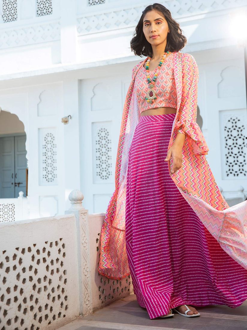 plazo choli with jacket