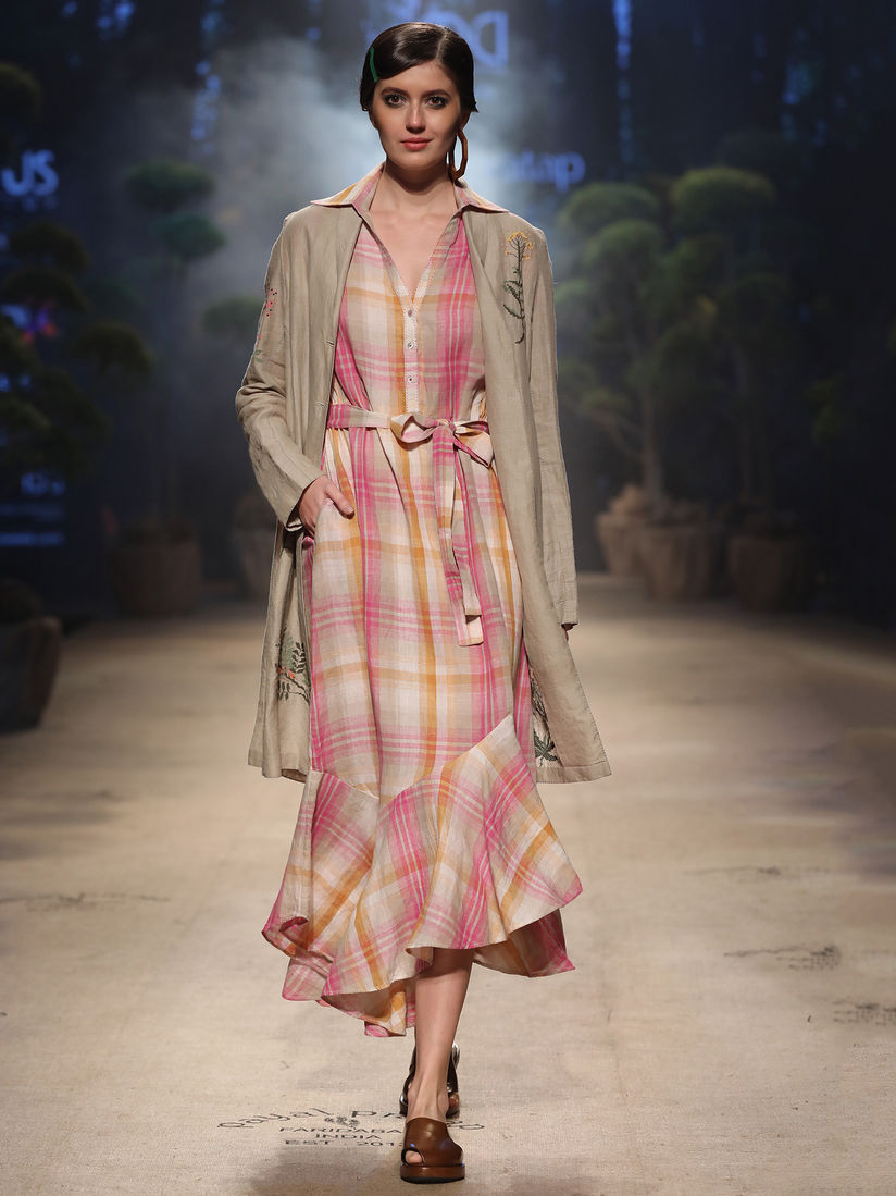 Payal Pratap Dresses Buy Payal Pratap Big Check Dress With Flamingo Dress Online Nykaa Fashion Payal pratap anthro camille embroidered jacket l.