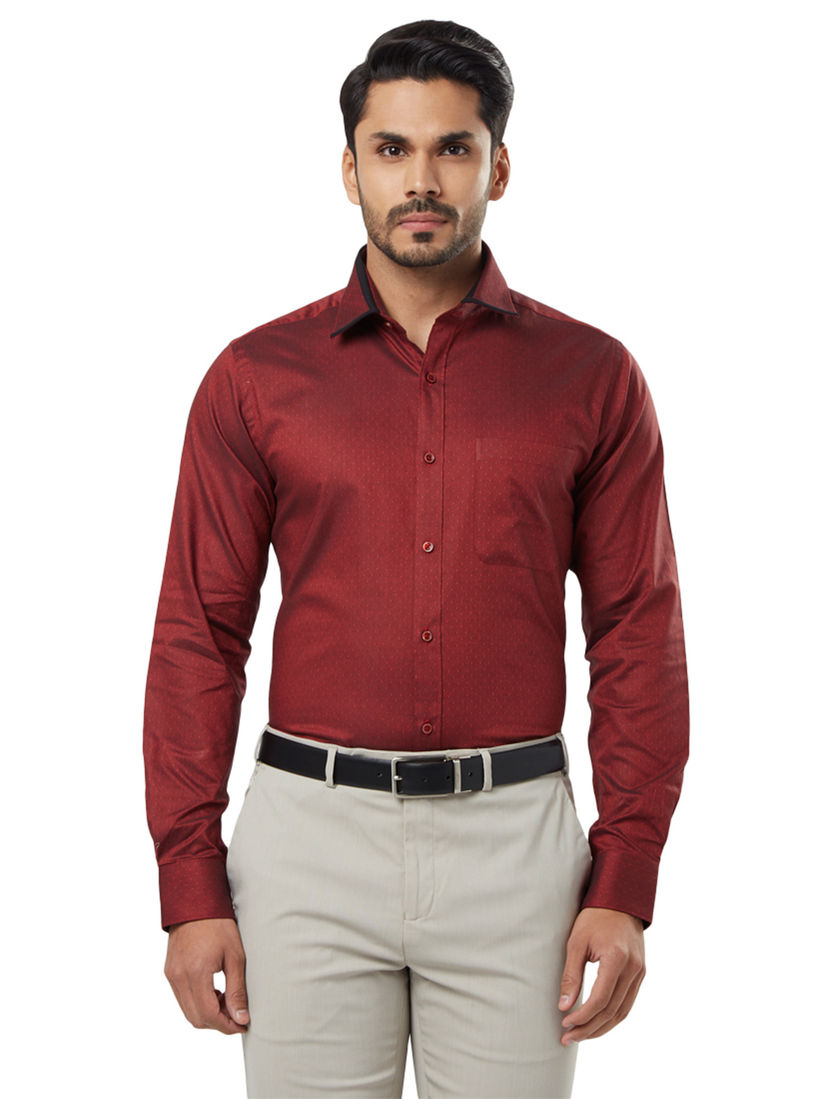 Dark maroon formal shirt clearance