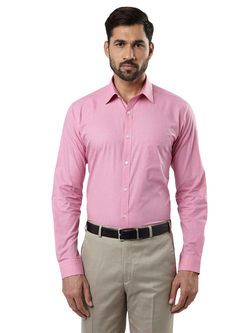 Buy Raymond Pink Solid Shirt Online 