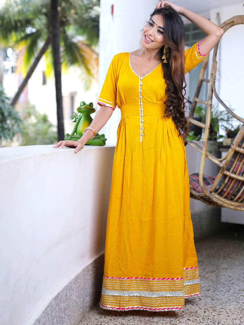 ethnic yellow dress