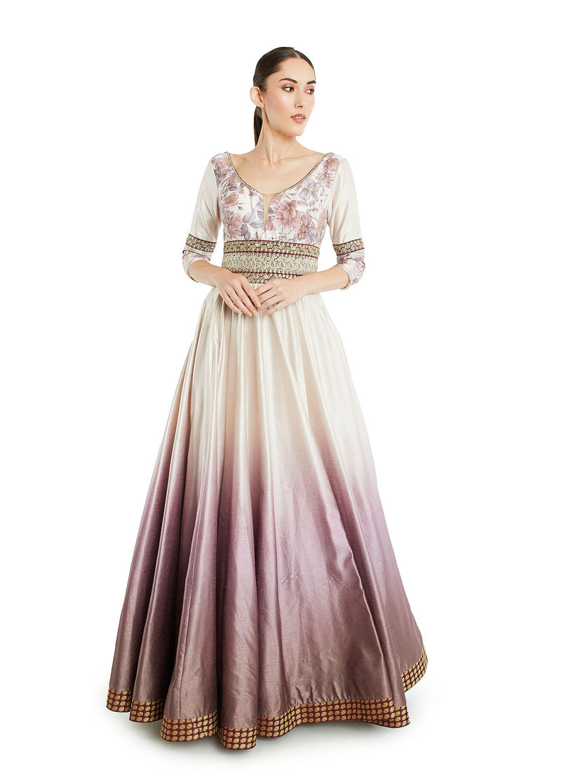 digital print long dresses