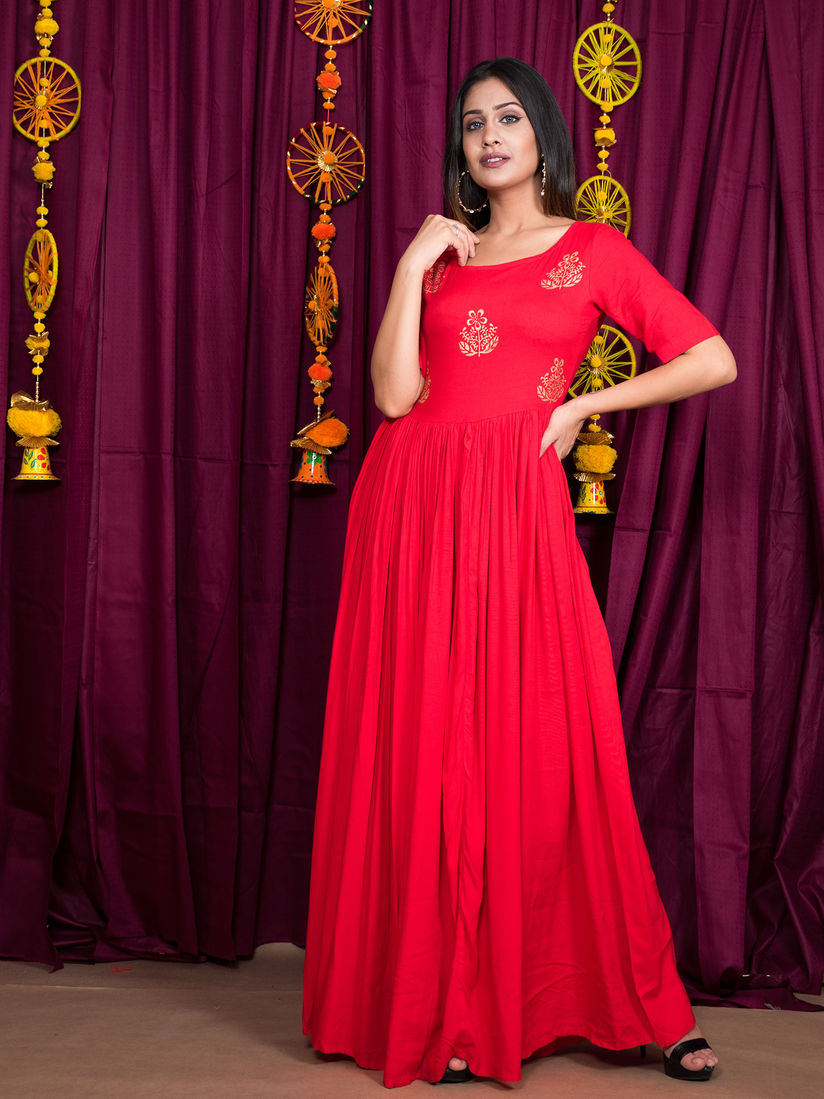 bandhani one piece dress