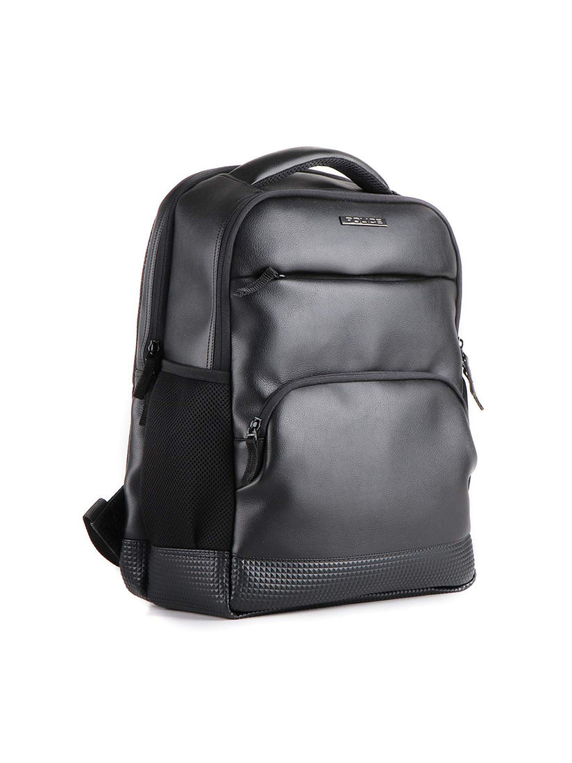 black pu backpack