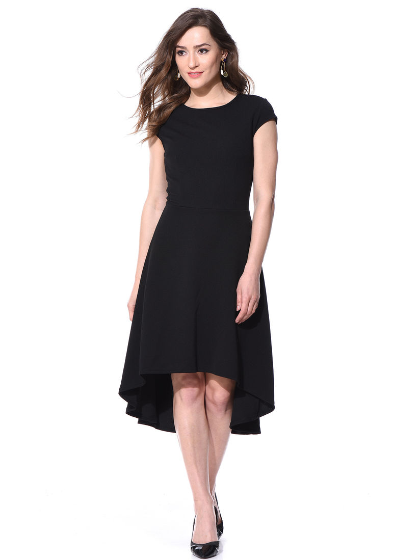 black cap dress