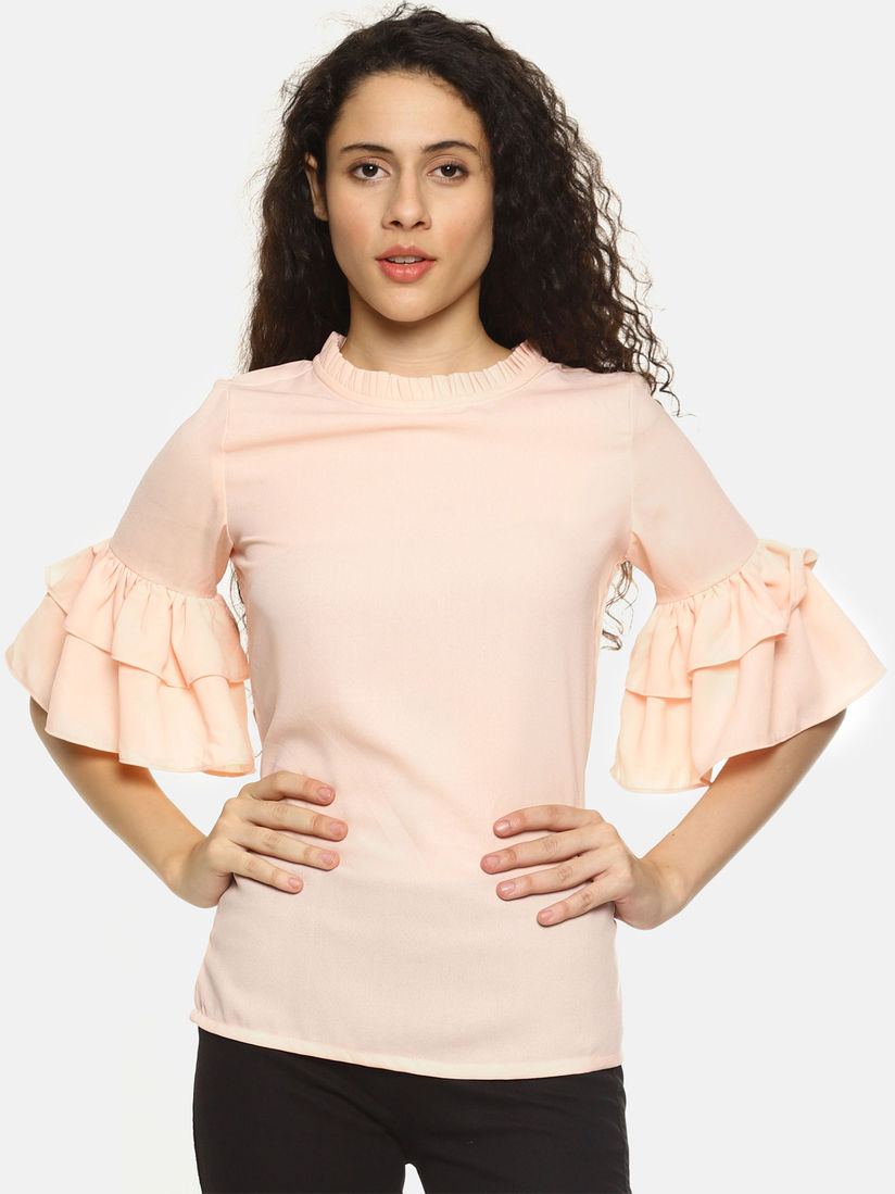 Peach ruffle top clearance
