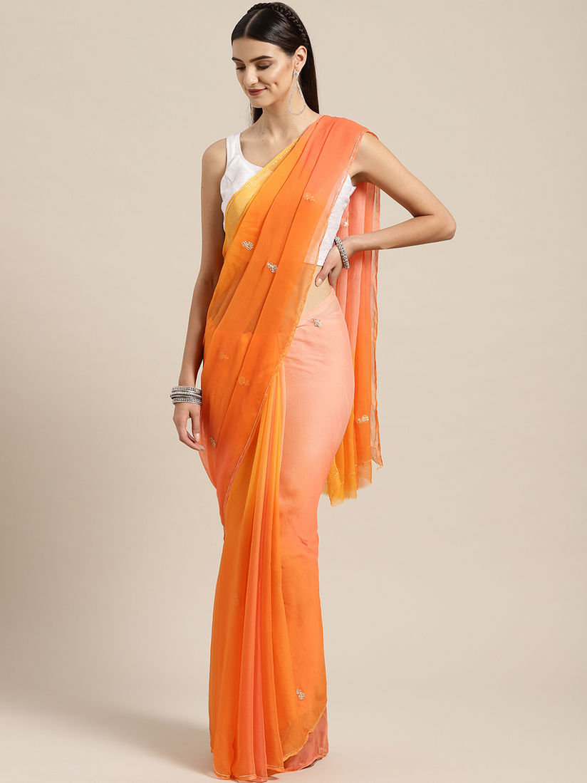 orange chiffon blouse