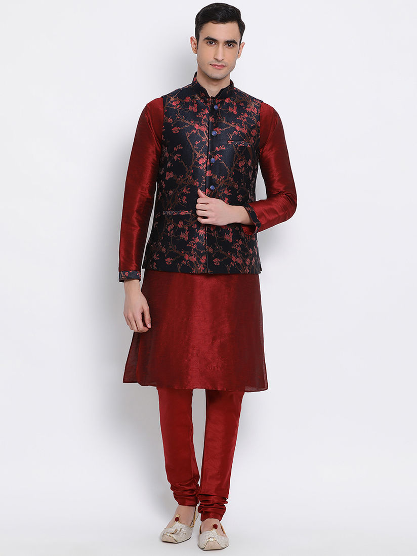 nehru jacket maroon colour