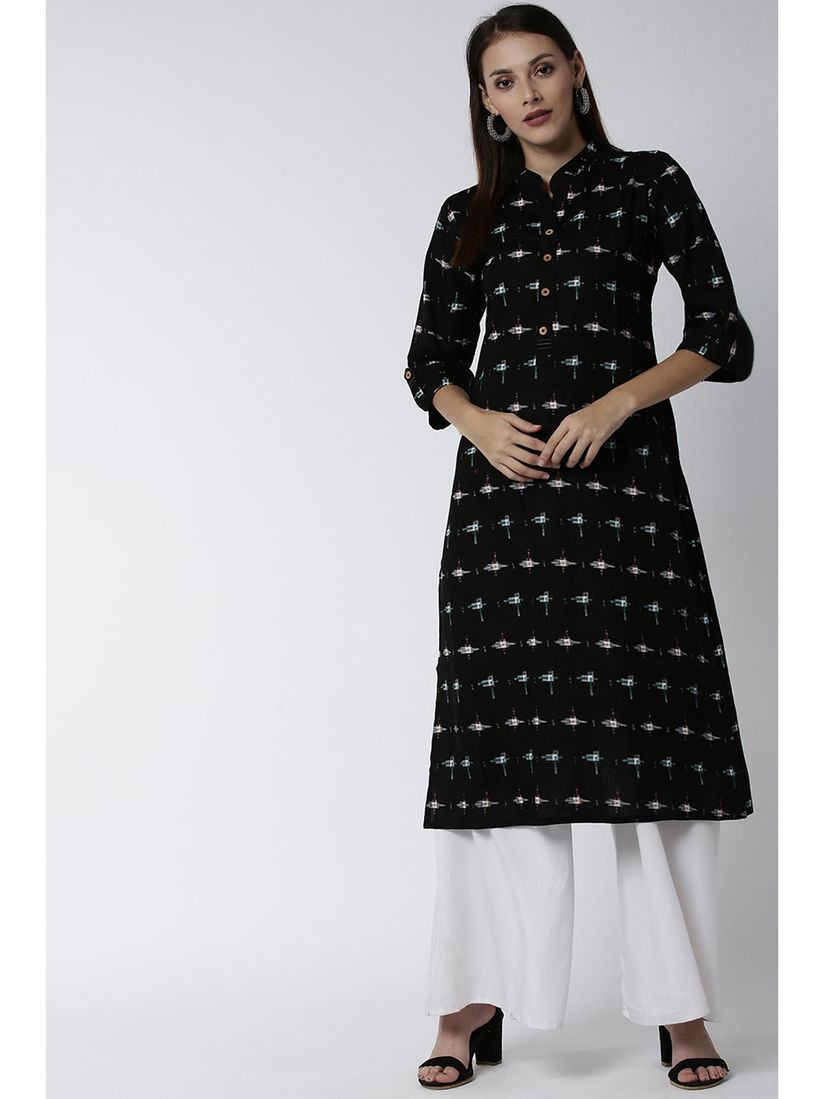 black printed kurtis