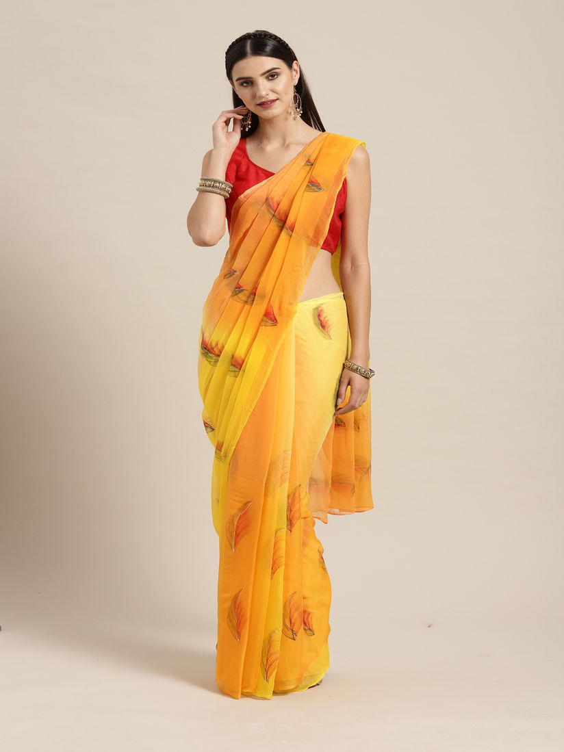 Geroo chiffon saree clearance