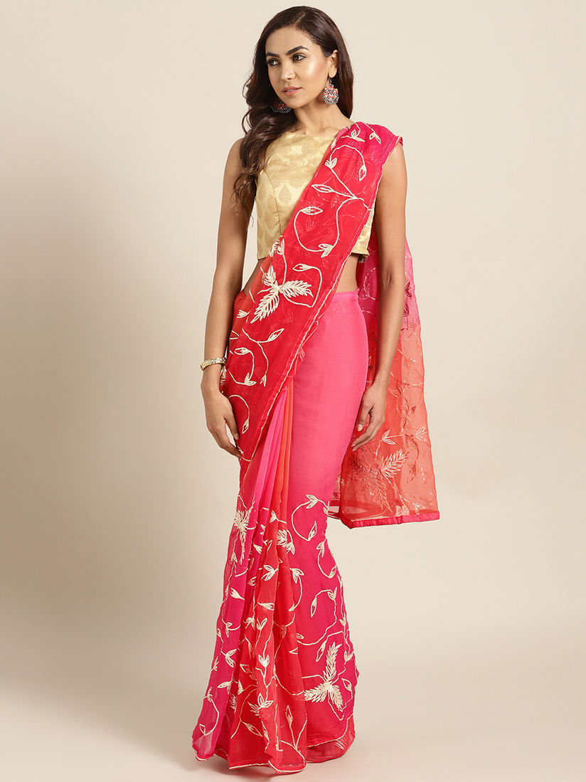 Chiffon gota patti saree online Clearance