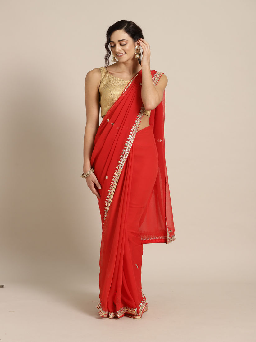 Geroo Jaipur Sarees Buy Geroo Jaipur Red Gota Patti Georgette Saree With Blouse Piece Online Nykaa Fashion Check out our jaipur gota patti selection for the very best in unique or custom, handmade pieces from our shops. geroo jaipur red gota patti georgette saree with blouse piece