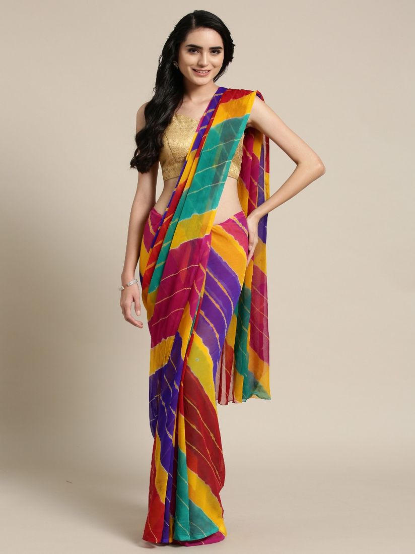 Geroo Jaipur Saree Buy Geroo Jaipur Multi Color Hand Dyed Leheriya Saree With Blouse Piece Online Nykaa Fashion Explore the collection of new wedding lehengas & party wear salwar kameez at exclusive prices. geroo jaipur multi color hand dyed leheriya saree with blouse piece