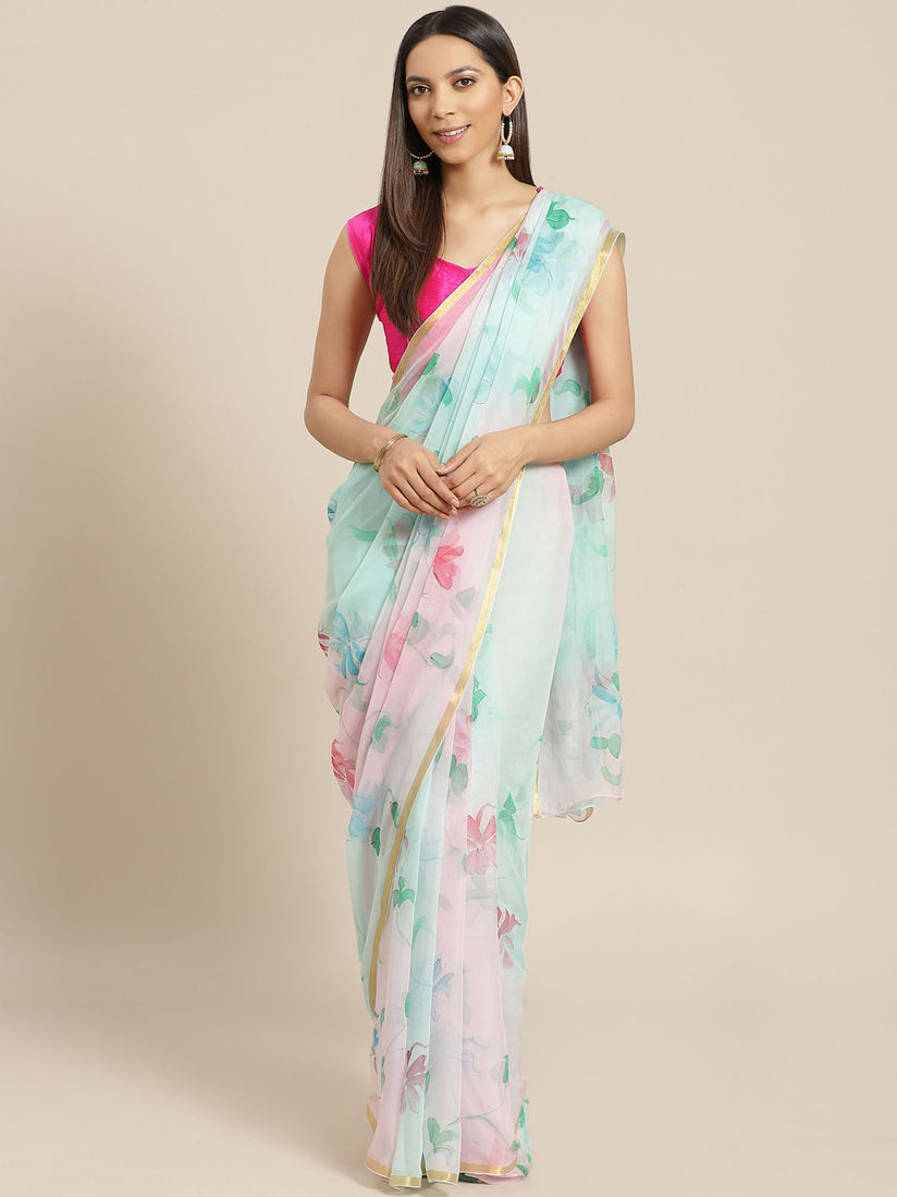 floral chiffon sarees