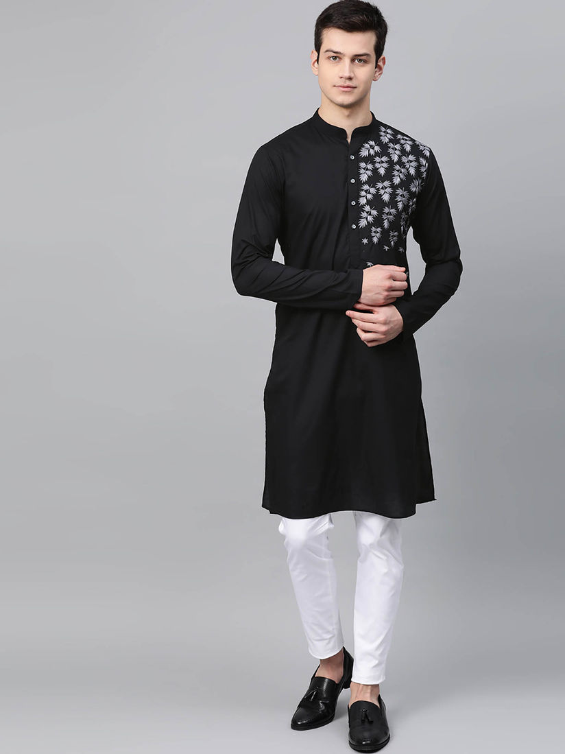 Black kurta latest design clearance