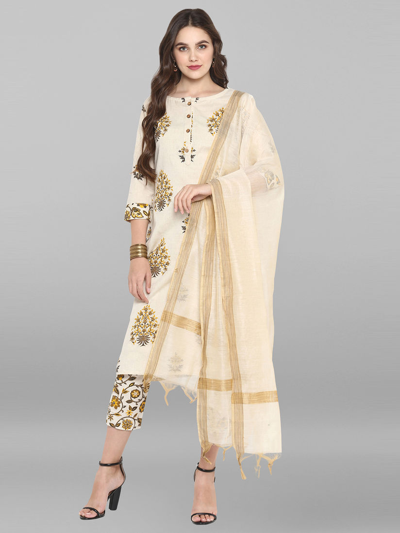 pure white cotton salwar suit