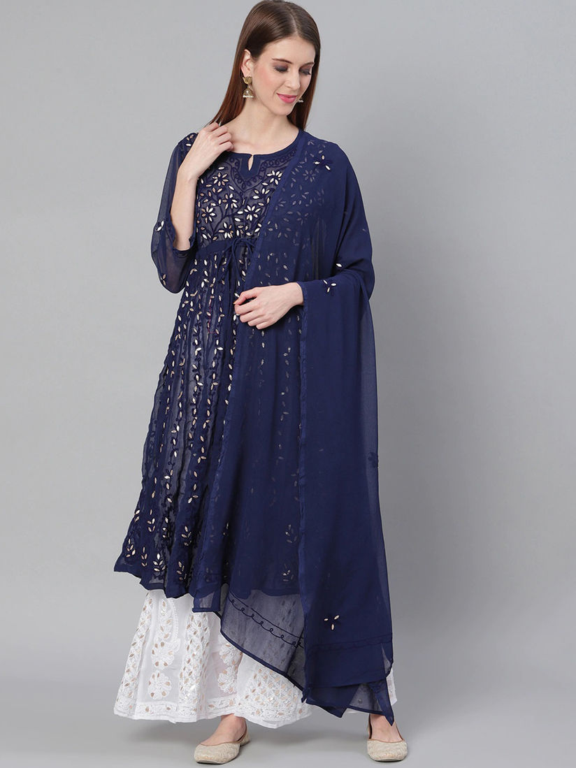 Chikankari kurta sharara set clearance